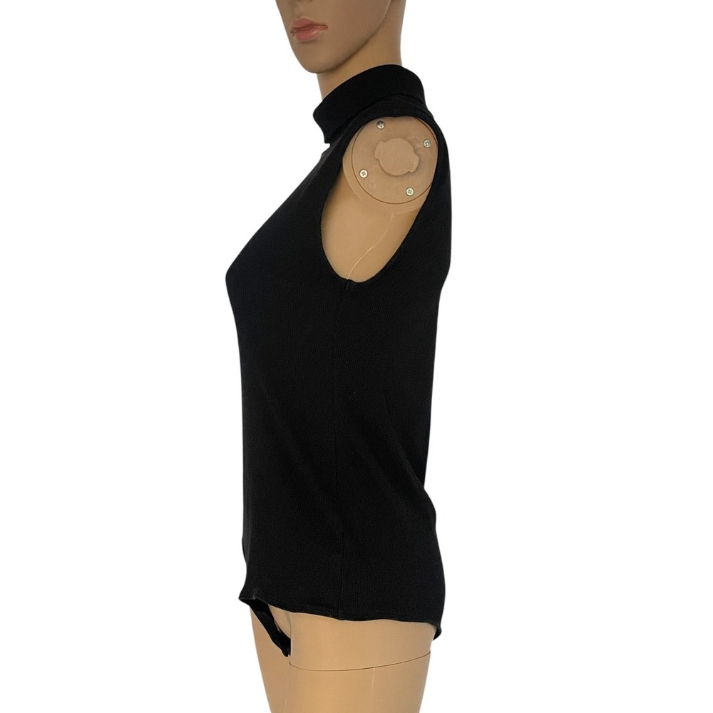 House of Harlow 1960 x Revolve Mock-Neck Sleeveless Bodysuit Ribbed Black L - Picture 5 of 12